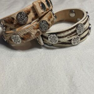Rustic Cuff Animal Print Bracelets with Silver Details